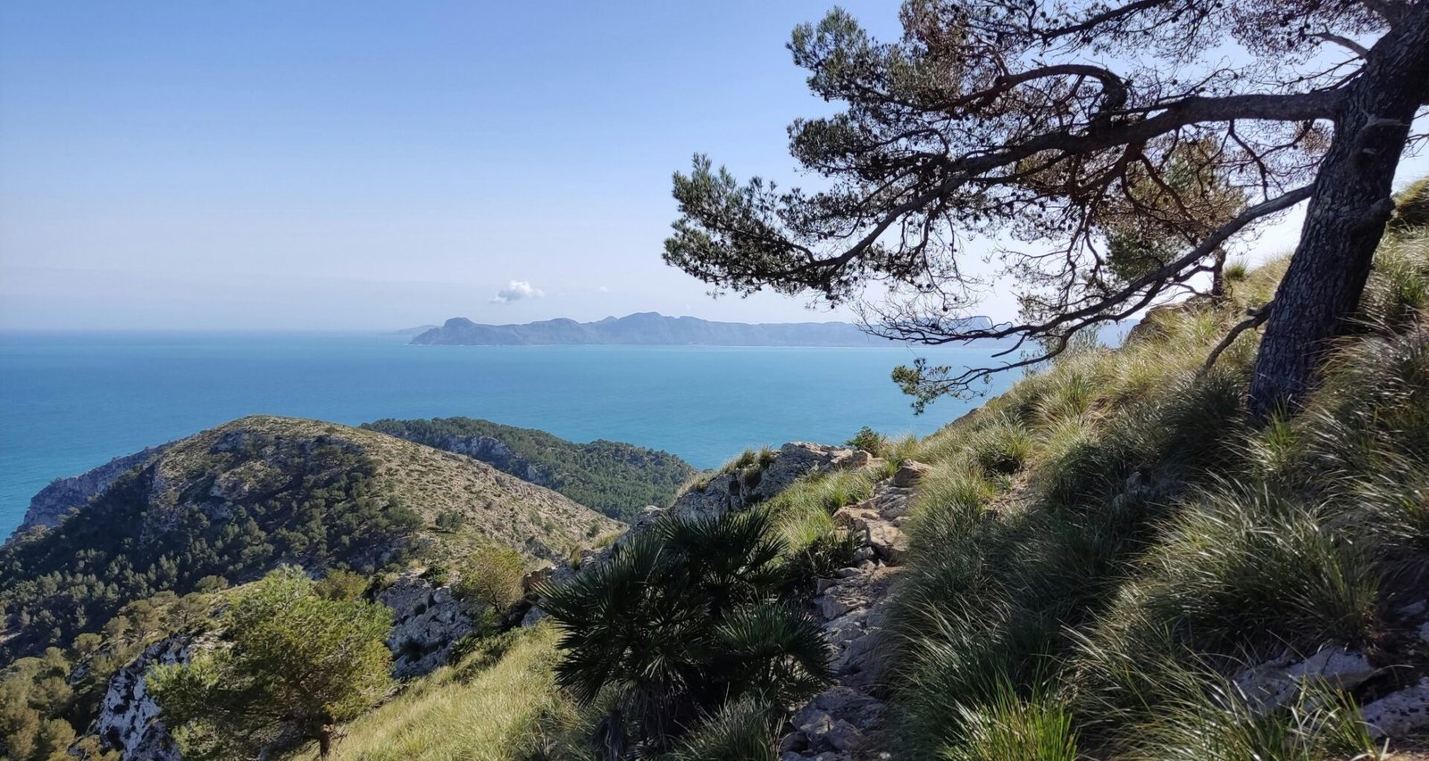 Aussicht auf Mallorca vom Hügel mit Blick auf das Meer, aufgenommen von Muzykalne Podróże