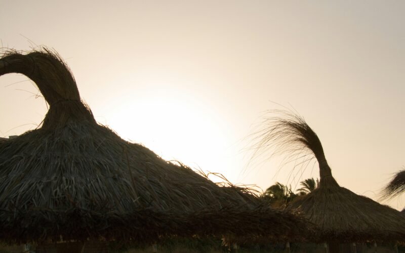 Traditionelle braune Nipa-Hütte auf Mallorca, fotografiert von Joacim Bohlander, zeigt eine typische Bauweise der Insel.