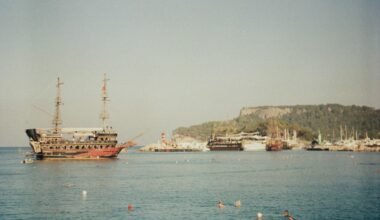 Braunes Segelschiff auf dem Meer bei Tageslicht auf Mallorca, aufgenommen von Eugene Chystiakov.