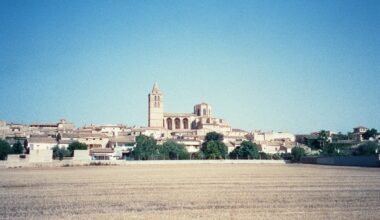 Stadtansicht auf Mallorca von einem Feld aus, aufgenommen von Emily Barnett