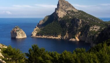 Großer Felsen inmitten eines Wasserbeckens auf Mallorca, fotografiert von Mariya, zeigt die ruhige Wasserlandschaft.