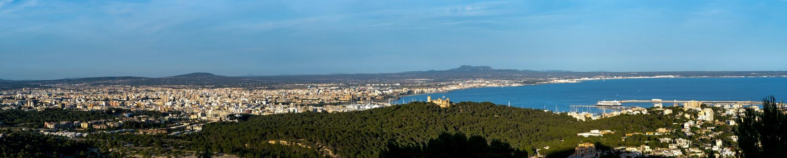 Panoramafoto einer Stadt und eines Gewässers auf Mallorca, aufgenommen von David Vives