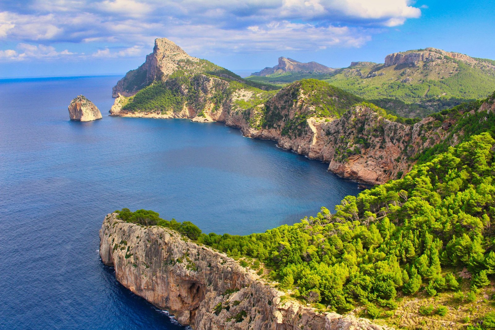 Grüner und brauner Berg neben blauem Meer unter blauem Himmel auf Mallorca, aufgenommen von DJ Nick Otronic