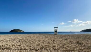 Weiße und braune Holzstruktur auf weißem Sandstrand auf Mallorca bei Tageslicht, aufgenommen von Eveline Rossi