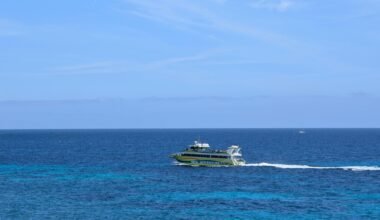 Ein Boot fährt über das strahlend blaue Wasser auf Mallorca, aufgenommen von David Vives.