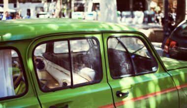 Grünes Fahrzeug auf Mallorca, fotografiert von Peter Pivák, im urbanen Umfeld der Insel