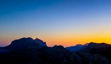 Silhouette der Berge auf Mallorca bei Sonnenuntergang, fotografiert von Markus Voetter